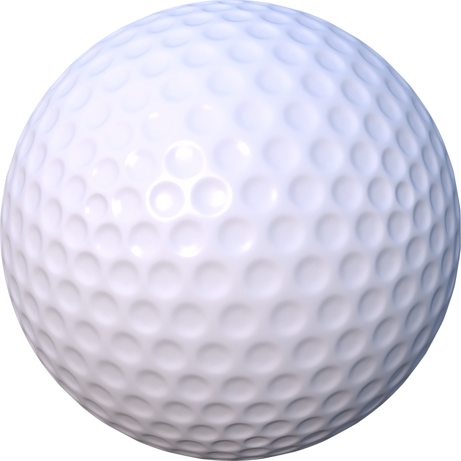 Clipped White Golf Ball 3D Render